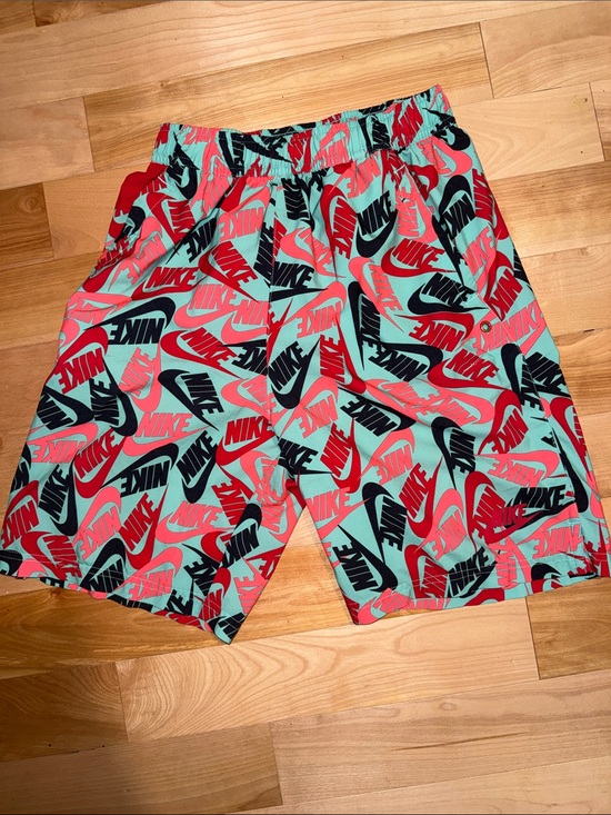 Nike Other - Nike Mint with Red and Black Logo Athletic Shorts YM EUC